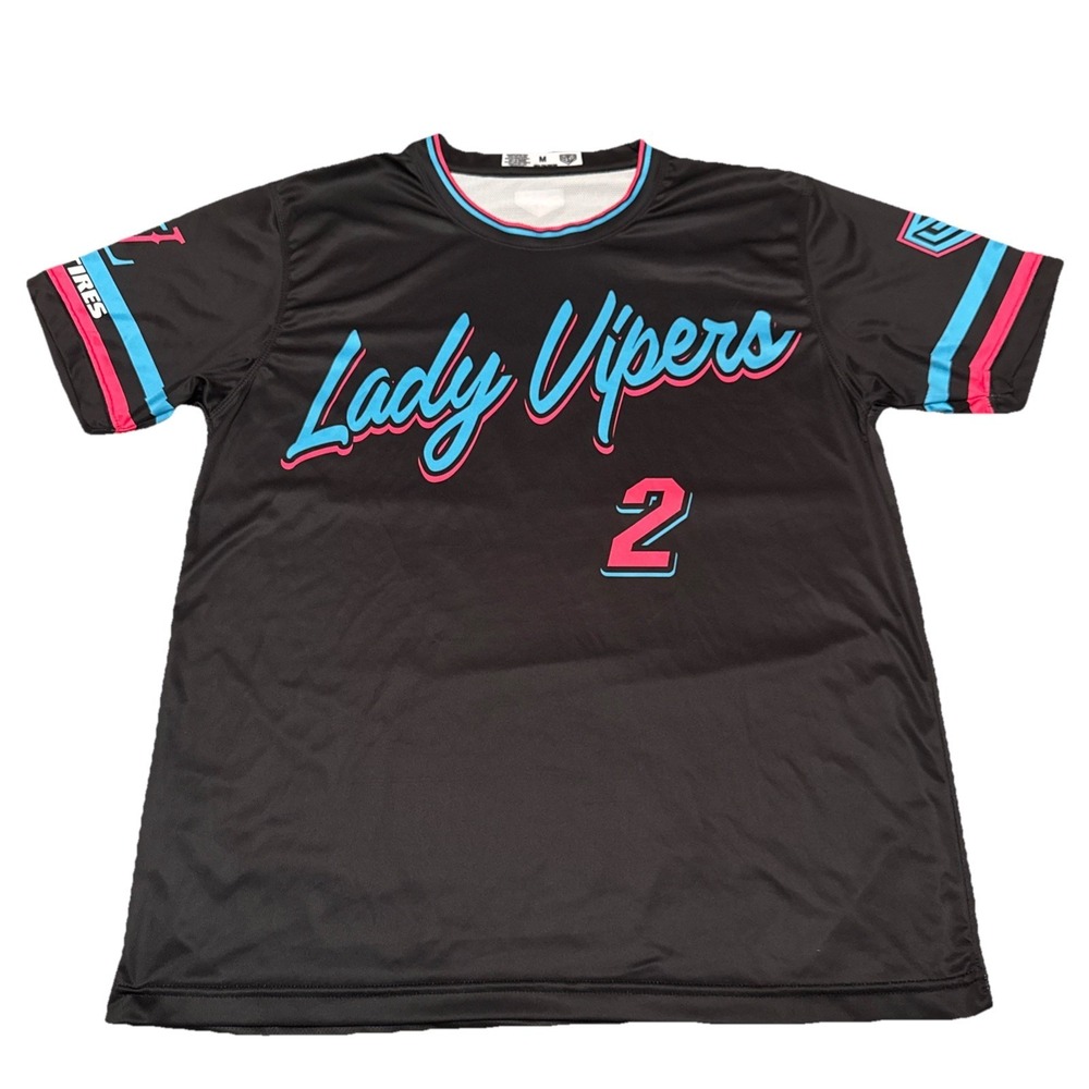 Lady‎ Vipers Bucolo 2 Jersey Shirt Black Pink Blue Medium GS Sportswear